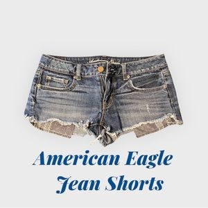 American Eagle jean shorts with lower hanging pocket detail